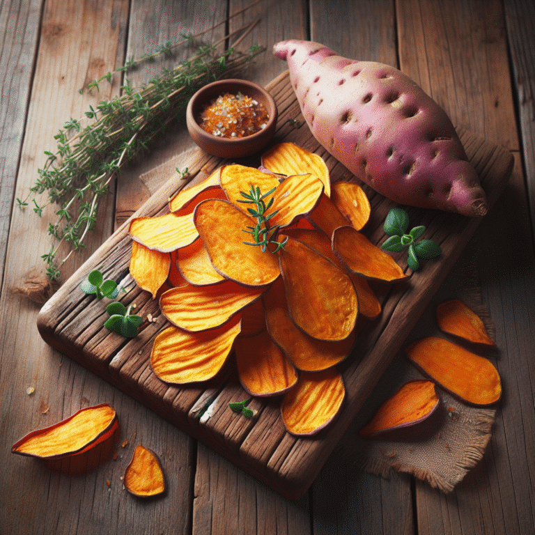 chips de batata doce assada: um snack saudável e crocante