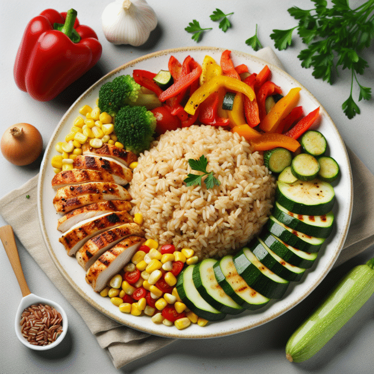 Arroz integral com frango grelhado e legumes: adicionando mais nutrientes