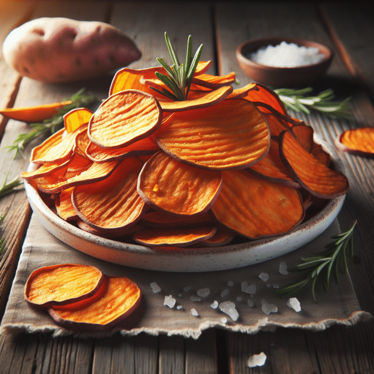 Chips de batata doce assada: crocância e nutrição