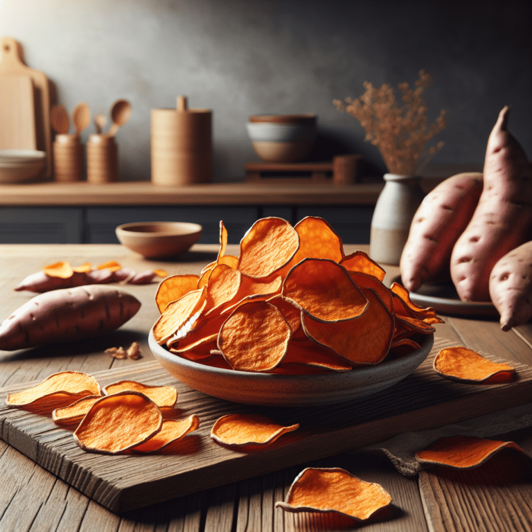 Chips de batata doce assada: crocância saudável