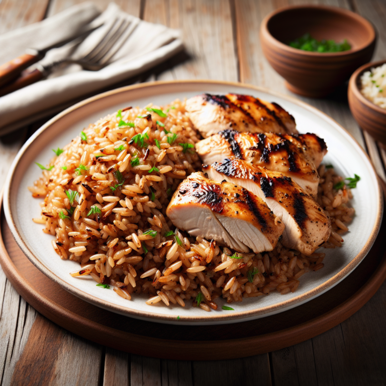 Arroz integral com frango grelhado: uma opção low carb