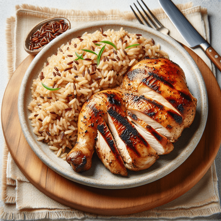 Frango grelhado no almoço: fácil e saudável com arroz integral